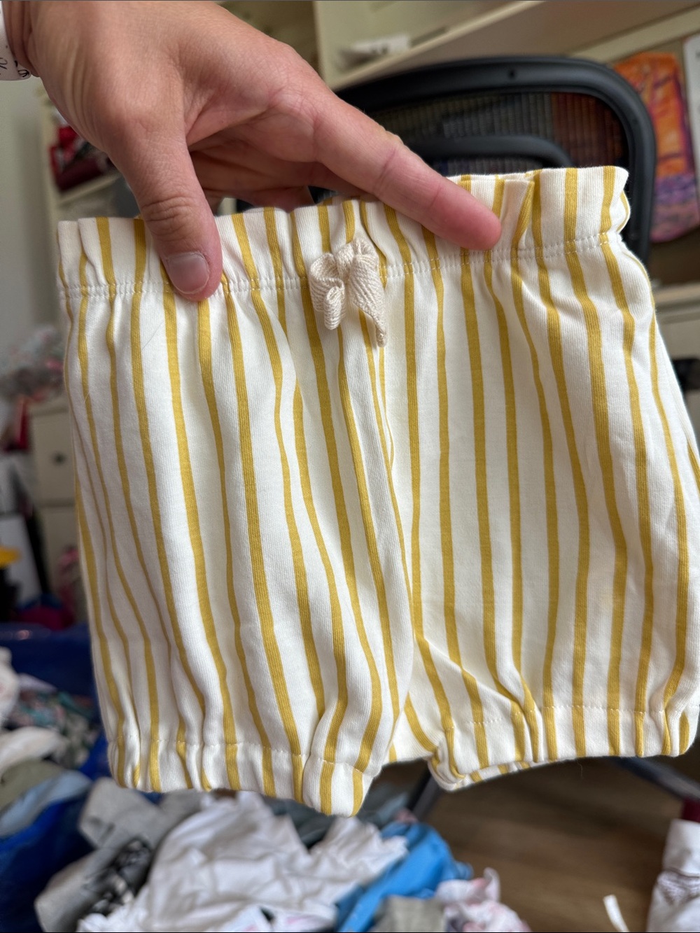 pehr Baby Striped Shorts Yellow & White Like New